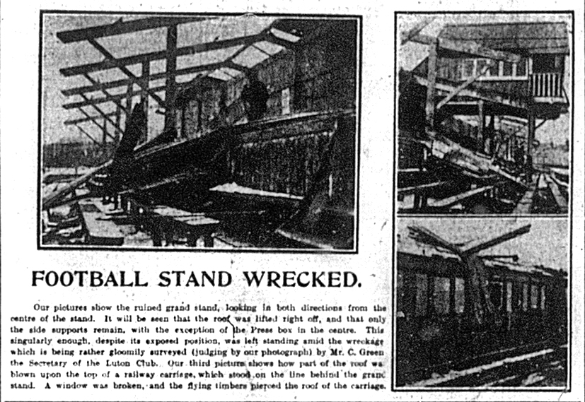 Luton Town stand damage