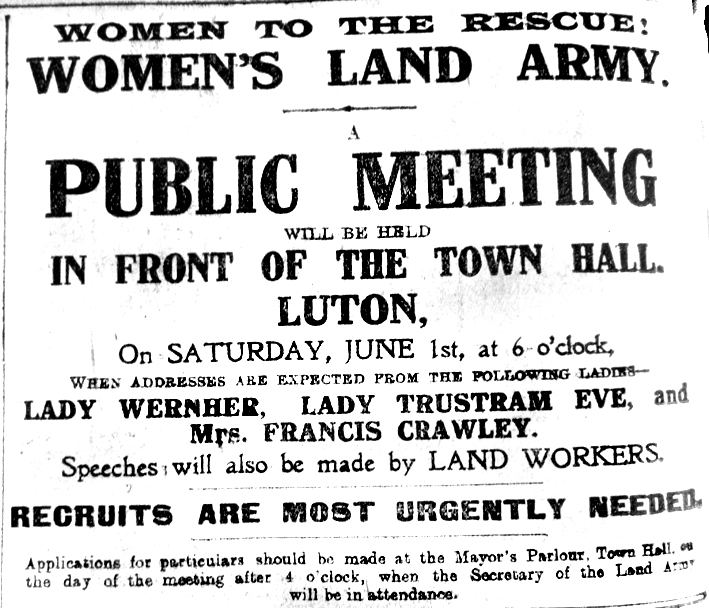Women's Land Army advert