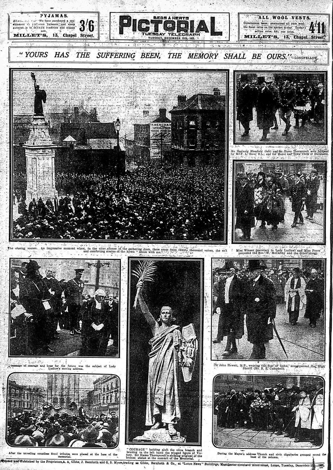 Scenes at the war memorial unveiling