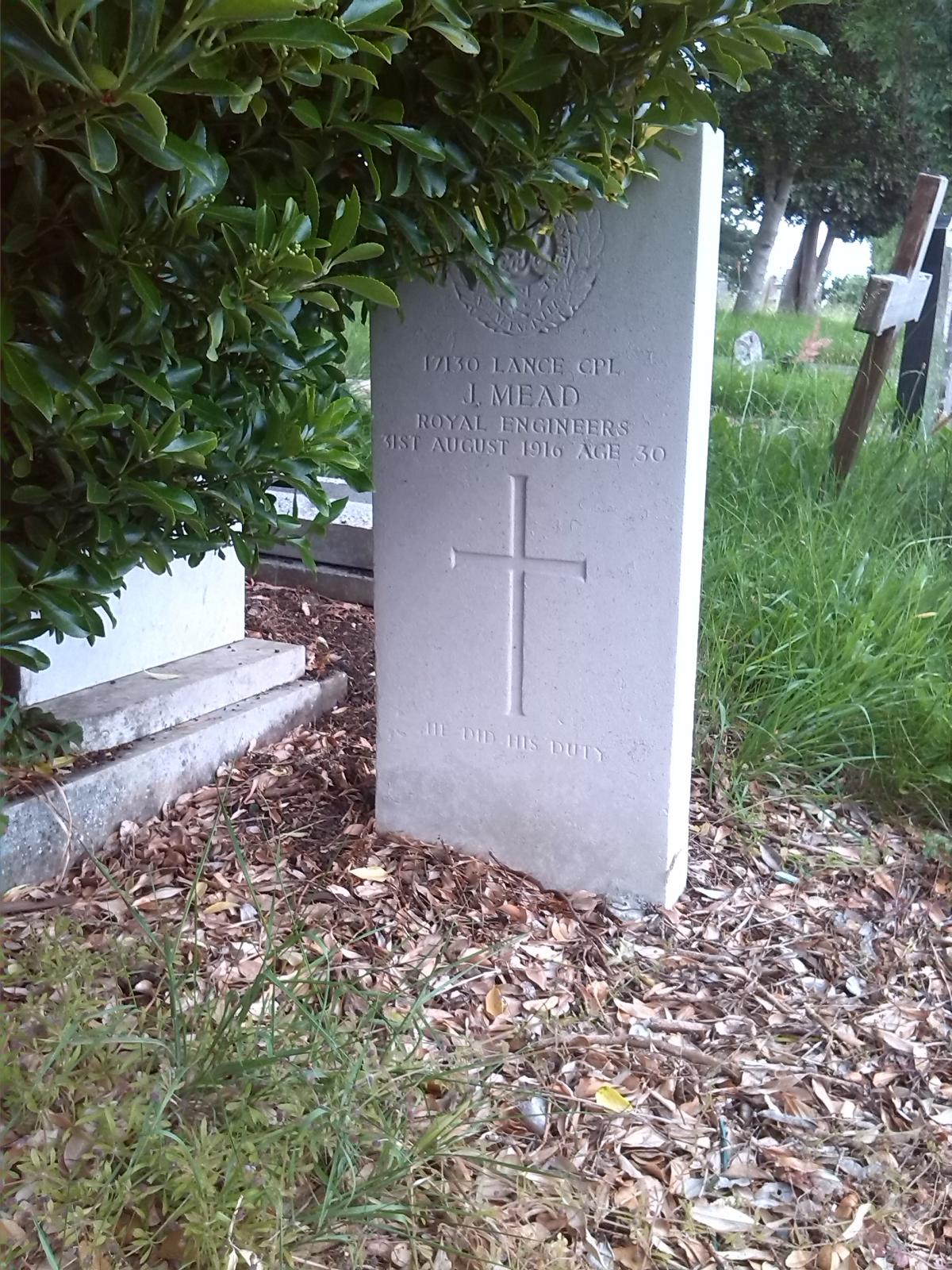 Jesse Mead's headstone