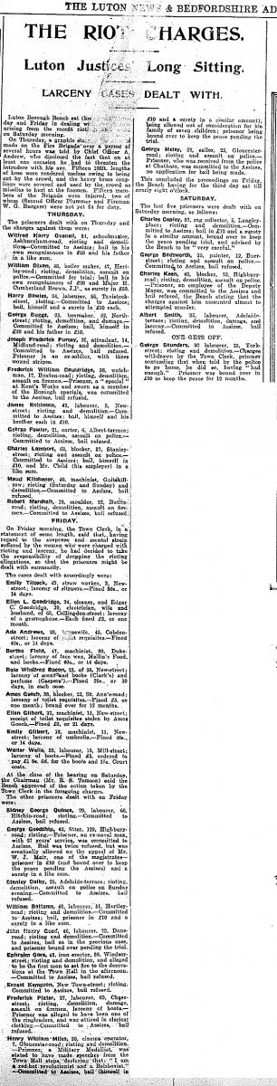 Riot charges - LN 7-8-1919