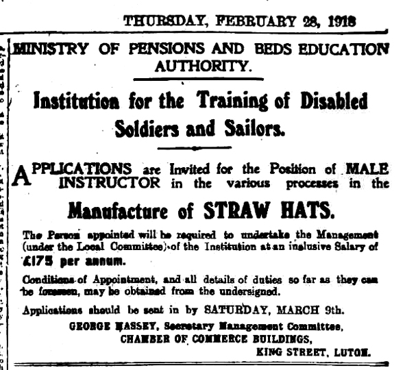 Training of disabled soldiers advert