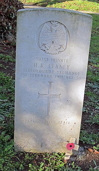 Horace Leaney gravestone, Biscot Churchyard Horace Leaney gravetone, Biscot Churchyard