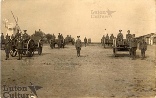 Looking north up Biscot Road, showing Biscot Mill